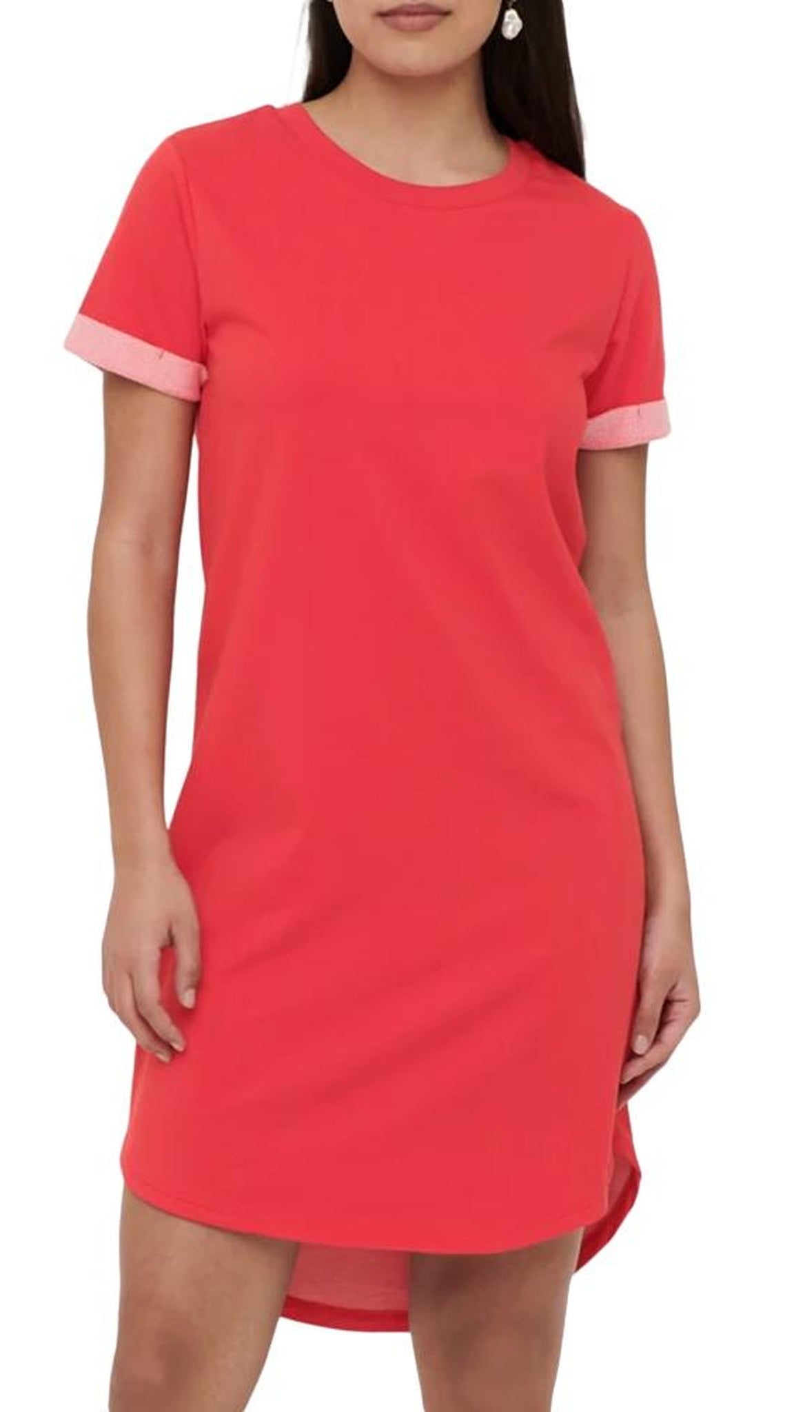 Robe T-shirt manches courtes revers