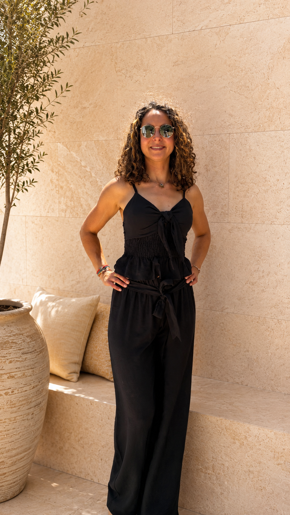 Ensemble pantalon et top noir