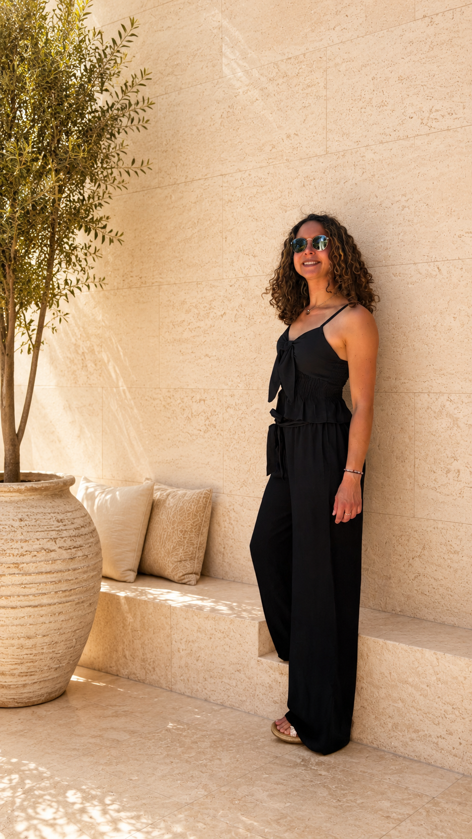 Ensemble pantalon et top noir