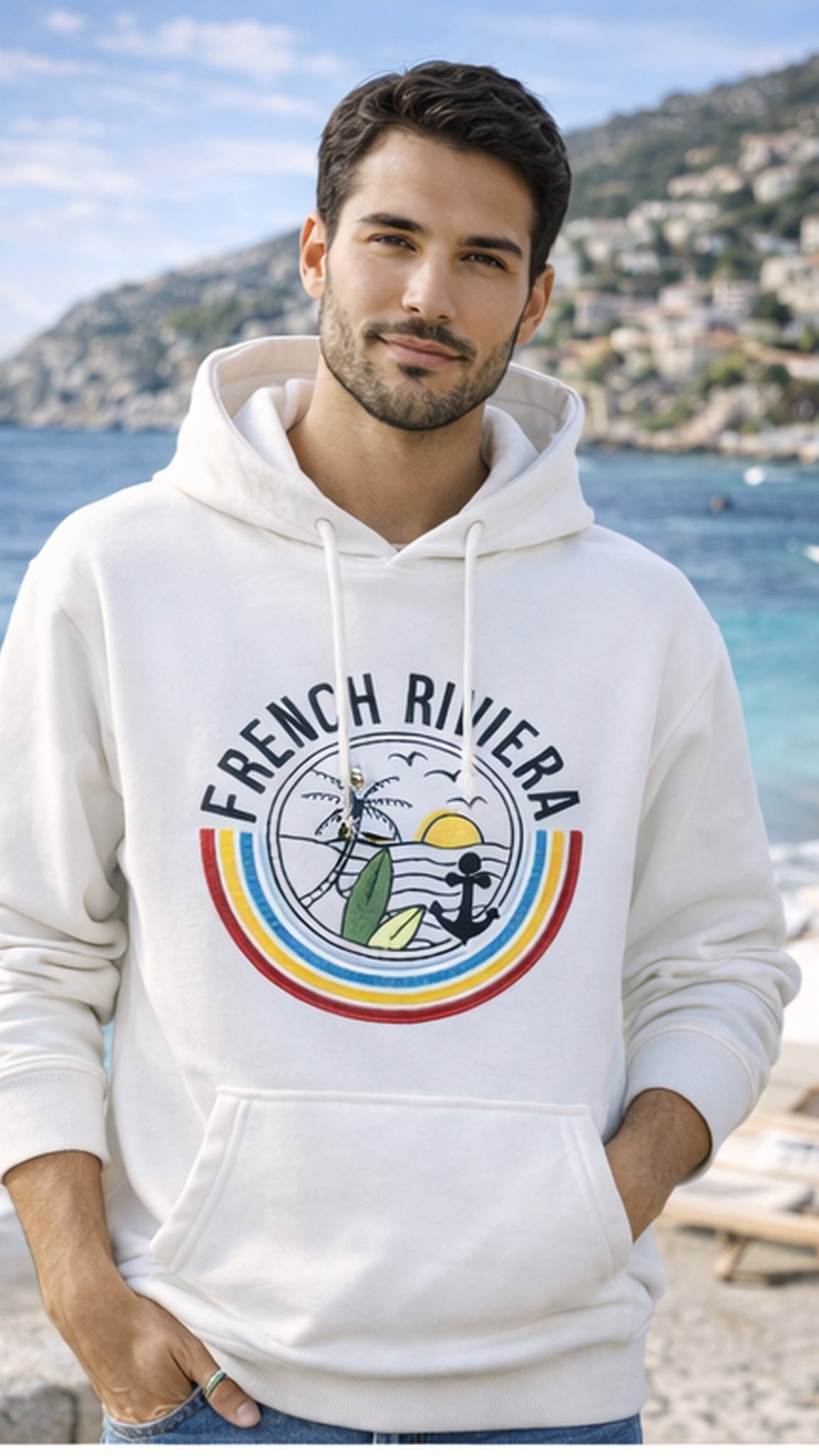 Pull sweat à capuche french riviera