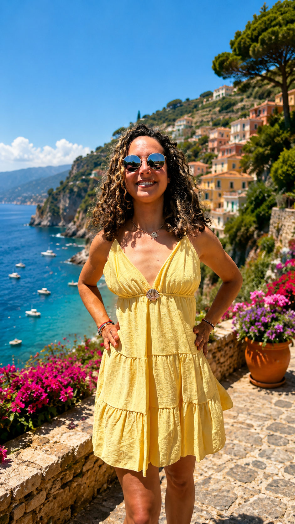 Robe courte broche soleil