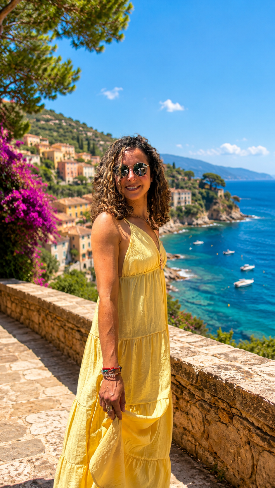 Robe longue broche soleil