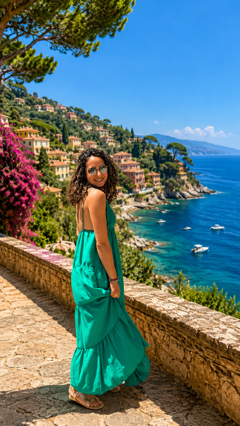 Robe longue broche soleil